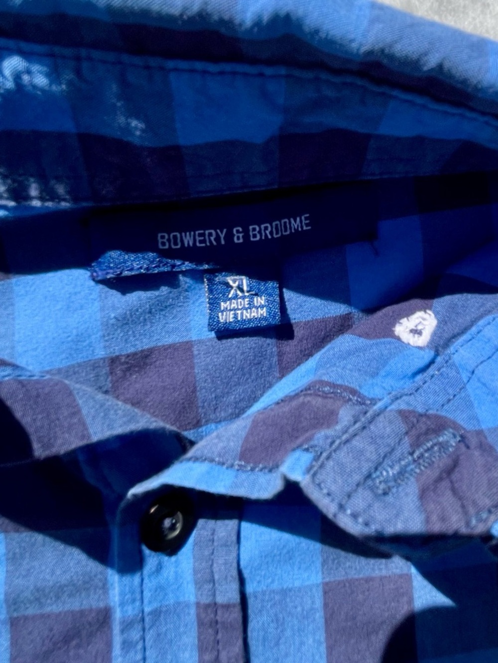 Men's long-Sleeve Blue & black Button-Up Shirt - Picture 2 of 11